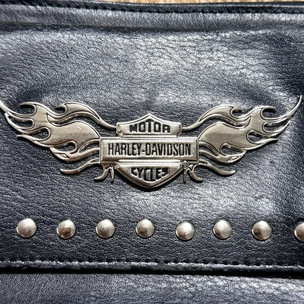 Harley Davidson, Genuine Leather Belt Clip Hip Bag, Black